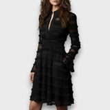 Patrícia – Robe Midi avec Franges Transparentes