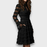 Patrícia – Robe Midi avec Franges Transparentes