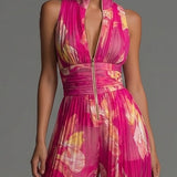 Leabella | Jumpsuit Plissé Floral Fuchsia