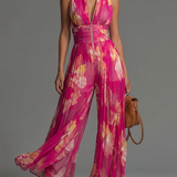 Leabella | Jumpsuit Plissé Floral Fuchsia