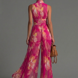 Leabella | Jumpsuit Plissé Floral Fuchsia