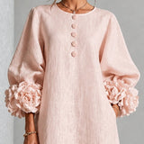 Marnie | Robe midi à boutons floraux