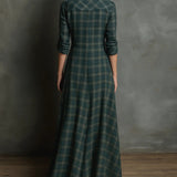 Valentina | Robe longue à carreaux
