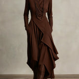 Arielle - Robe Turtleneck Asymétrique Vintage