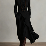 Arielle - Robe Turtleneck Asymétrique Vintage