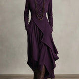 Arielle - Robe Turtleneck Asymétrique Vintage