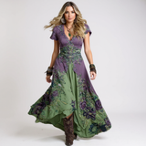 Celeste - Robe florale ajustée et fluide
