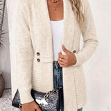 Rosalie | Cardigan en Tricot Côtelé Crème avec Boutons