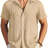 Ethan | Chemise Plissée à Manches Courtes d'Été