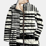 Moxanne | Veste Matelassée Abstraite Noir et Blanc