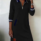 Sophie | Robe Polo Zippée Manches Longues