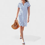 Martina - Robe chemise à rayures élégante
