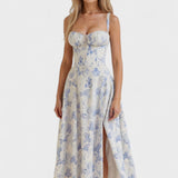 Carolina - Robe Florale avec Corsage Ajusté