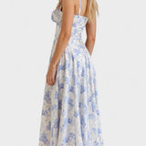 Carolina - Robe Florale avec Corsage Ajusté