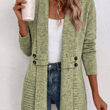 Tessa | Cardigan en tricot côtelé avec patte à boutons