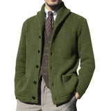 André Beaumont | Cardigan pour homme en tricot de luxe avec col revers