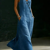 Vera | Longue Robe en Denim à Boutons