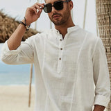 Asher | Chemise de plage légère avec col montant & élégance décontractée