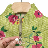 Constance | Cardigan zippé floral rose et lime
