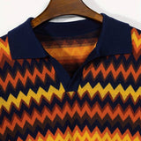 Pull Rétro avec Motif Zigzag