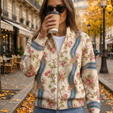 Eulalia | Cardigan à ruban en rose grimpant