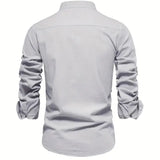 Chemise Homme Slim Fit Boutons Élégante Casual