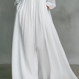 Sita | Robe maxi en patchwork avec col montant et manches longues