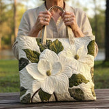 Sac Artisanal Matelassé - Lys Blancs Élégants