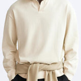 Pull beige avec col polo – Style décontracté avec élégance