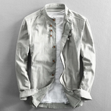 Chemise Homme Col Montant Style Vintage