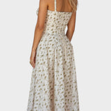 Carolina - Robe Florale avec Corsage Ajusté