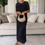 Beta - Robe Maxi Cut-Out à Manches Longues + Robe Intérieure Gratuite