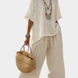 Beatrice – chemise confortable essentielle et pantalons à jambes larges