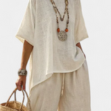 Beatrice – chemise confortable essentielle et pantalons à jambes larges