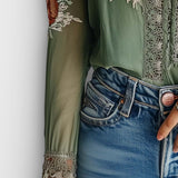 Bianca | Blouse en Dentelle avec Imprimé Floral