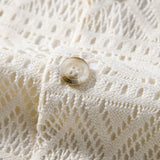 David | T-shirt en crochet transparent avec motif ethnique