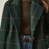 Florencia | Veste rétro en tweed à carreaux avec revers