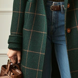 Florencia | Veste rétro en tweed à carreaux avec revers
