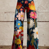Léna | Pantalons Fleuris à Jambes Larges