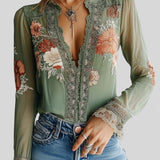 Bianca | Blouse en Dentelle avec Imprimé Floral
