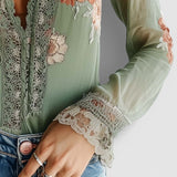 Bianca | Blouse en Dentelle avec Imprimé Floral