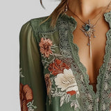 Bianca | Blouse en Dentelle avec Imprimé Floral