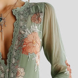 Bianca | Blouse en Dentelle avec Imprimé Floral