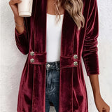Livia | Cardigan en velours bordeaux à boutons