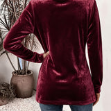 Livia | Cardigan en velours bordeaux à boutons