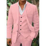Costume en Lin pour Hommes - Classique 3 Pièces - Parfait pour les Mariages & Occasions Formelles