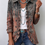 Flavia | Veste Vintage Dégradée Texturée avec Volants