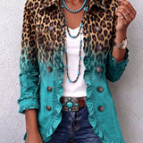 Beatrice | Blazer Léopard Ombre avec Volants