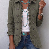 Alessandra | Veste Boho-Chic avec Broderie Florale et Finitions Froncées
