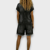 Joan | Salopette courte vintage en denim en coton